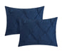 Chic Home Mycroft Pinch Pleated Ruffled Bed In A Bag Soft Microfiber Sheets 10 Pieces Comforter Decorative Pillows & Shams - Twin 66x90, Navy - Twin