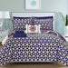 Chic Home Medallion Modern Pattern Microfiber 6/8 Pieces Comforter Bed In A Bag Sheet Set & Decorative Shams - Full/Queen 86x86, Navy - Full/Queen