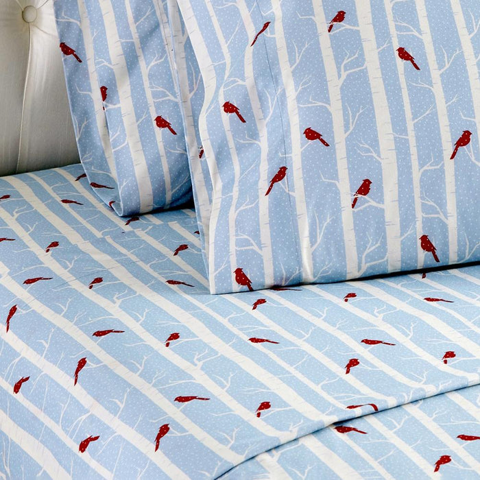 Micro Flannel Printed Deep-Pocket Sheet Set, Full, Cardinals Blue - Full,Cardinals Blue