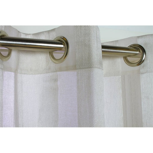 Commonwealth Habitat Stella Striped Grommet Sheer Curtain Panel - Ivory