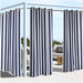 Commonwealth Outdoor Decor Coastal Stripe Grommet Top Curtain Panel - 50x84'' - Navy - Navy