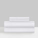 Chic Home Siena Sheet Set Solid Color Striped Pattern Technique - Includes 1 Flat, 1 Fitted Sheet, and 2 Pillowcases - 4 Piece - King 108x102", White - King
