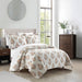 Chic Home Breana 7 Piece Quilt Set Floral Medallion Print Design Bed In A Bag Bedding King Taupe - King