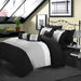 Chic Home Serenity 10 Piece Comforter Bed In A Bag Set - Queen 90x90, Black - Queen