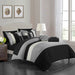 Chic Home Moriarty Elegant Color Block Ruffled BIB Soft Microfiber Sheets 10 Pieces Comforter Decorative Pillows & Shams - Twin 66x90, Black - Twin