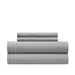 Chic Home Savannah Sheet Set Solid Color With Dual Stripe Embroidery - Includes 1 Flat, 1 Fitted Sheet, and 1 Pillowcase - 3 Piece - Twin 66x102", Grey - Grey