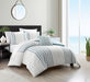 Chic Home Sofia Cotton Comforter Set Clip Jacquard Striped Pattern Design Bedding - Decorative Pillow Shams Included - 4 Piece - King 104x96", Green - King