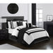 Chic Home Hortense Comforter And Quilt Set Hotel Collection Design Fish Scale Pattern Bed In A Bag Black, Queen - Queen