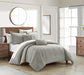 NY&C Home Trinity 5 Piece Cotton Blend Comforter Set Jacquard Interlaced Geometric Pattern Design Bedding - Decorative Pillows Shams Included, King, Grey - King