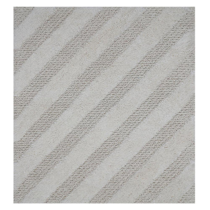 Unique Stripe Honeycomb Sculptured Bath Rug Made Soft Plush Cotton Is Super Soft The Touch 20" X 30" Ivory - 20" X 30"