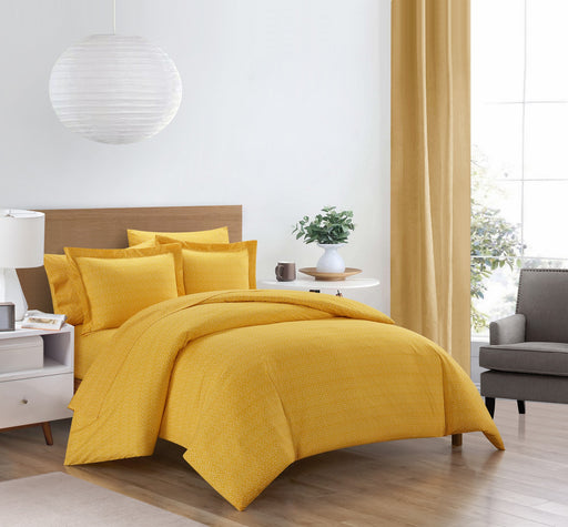 Chic Home Tyson Duvet Cover Set Contemporary Solid Color Shell With White Spots Animal Pattern Print Design Bed In A Bag Bedding - Sheets Pillowcases Pillow Shams Included - 7 Piece - Queen 90x90", Yellow - Queen