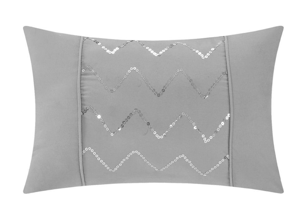 Chic Home Mycroft Pinch Pleated Ruffled Bed In A Bag Soft Microfiber Sheets 10 Pieces Comforter Decorative Pillows & Shams - King 104x90, Silver - King