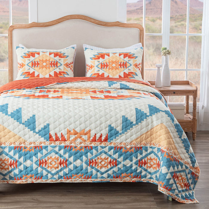 Greenland Home Horizon Southwestern Boho Style All Season Full Quilted Pillow Sham