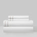 Chic Home Milos Cotton Comforter Set Dual Stripe Embroidered Border Hotel Collection Bed In A Bag Bedding - Includes Sheets Pillowcases Decorative Pillow Shams - 8 Piece - Queen 92x96, Beige - Queen