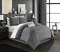 Chic Home Mayflower Comforter Set Embossed Medallion Scroll Pattern Design Bedding Grey, Queen - Queen