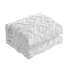 NY&C Home Cody 3 Piece Cotton Quilt Set Clip Jacquard Geometric Pattern Bedding - Pillow Shams Included, Queen, White - Queen
