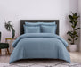 Chic Home Tyson Duvet Cover Set Contemporary Solid Color Shell With White Spots Animal Pattern Print Design Bed In A Bag Bedding - Sheets Pillowcases Pillow Shams Included - 7 Piece - Queen 90x90", Blue - Queen