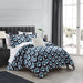 Chic Home Miles 6 Piece Comforter Set Contemporary Geometric Hexagon Pattern Print Design Bed In A Bag Bedding Twin Blue - Twin