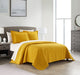 NY&C Home Babe 7 Piece Cotton Quilt Set Geometric Floral Pattern Bed In a BagBedding - Sheets Pillowcases Pillow Shams Included, Queen, Yellow - Queen