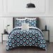 Chic Home Miles 8 Piece Comforter Set Contemporary Geometric Hexagon Pattern Print Design Bed In A Bag Bedding Queen Blue - Queen