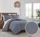 Chic Home Morgan Duvet Cover Set Contemporary Two Tone Striped Pattern Bedding - Pillow Shams Included - 3 Piece - King 104x90", Navy - King