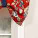 RLF Home Gianna Suspender Valance  Red. 3" Rod Pocket, contrast ribbon Tie. 50"W x 17"L - Red
