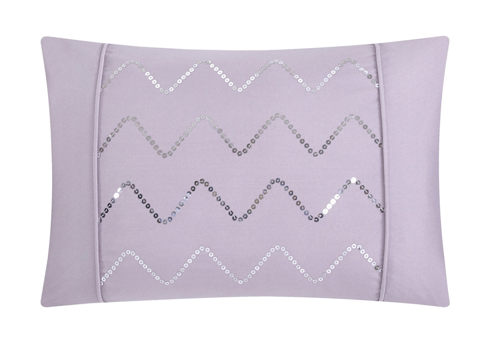 Chic Home Mycroft Pinch Pleated Ruffled Bed In A Bag Soft Microfiber Sheets 10 Pieces Comforter Decorative Pillows & Shams - Queen 90x90, Lavender - Queen