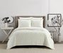 NY&C Home Cody 7 Piece Cotton Quilt Set Clip Jacquard Geometric Pattern Bed In A Bag Bedding -Sheets Pillowcases Pillow Shams Included, King, Beige - King