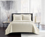 NY&C Home Ridge 3 Piece Quilt Set Contemporary Y-Shaped Geometric Pattern Bedding - Pillow Shams Included, Queen, Beige - Queen
