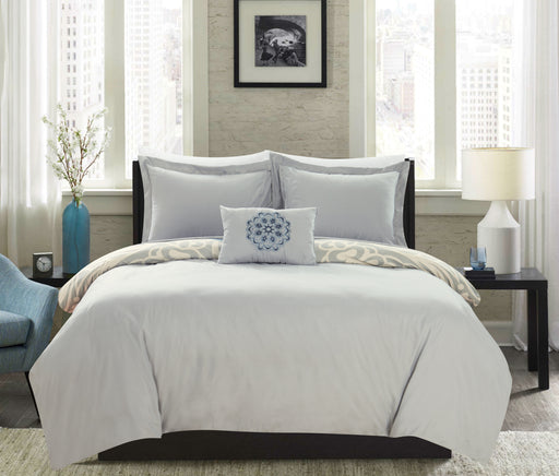 Chic Home Mindy 4 Piece Reversible Duvet Cover Set Large Scale Boho Inspired Medallion Paisley Print Design Bedding Queen Blue - Queen