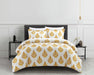 Chic Home Amelia 7 Piece Duvet Cover Set Floral Medallion Print Design Bed In A Bag Bedding with Zipper Closure Queen Yellow - Queen