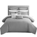 Chic Home Cranston Brenton Microfiber Striped Luxury & Soft 9 Pieces Comforter Sheet Bed In A Bag - Queen 90x92, Grey - Queen