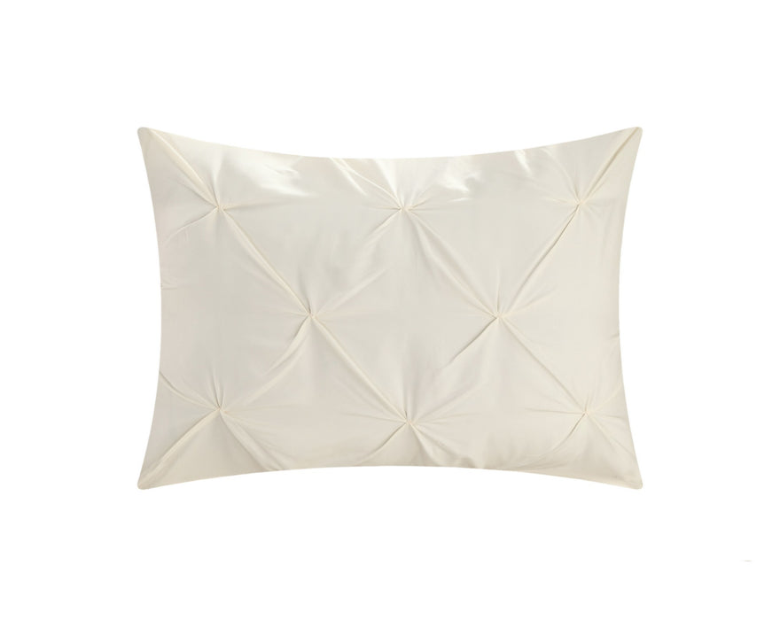 Chic Home Mycroft Pinch Pleated Ruffled Bed In A Bag Soft Microfiber Sheets 10 Pieces Comforter Decorative Pillows & Shams - Twin 66x90, Beige - Twin