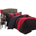 Chic Home Sheila Color Block 10 Pieces Comforter Bed In A Bag - King 104x90, Red - King