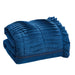 Chic Home Yvette Comforter Set Ruffled Pleated Flange Border Design Bedding Blue, King - King