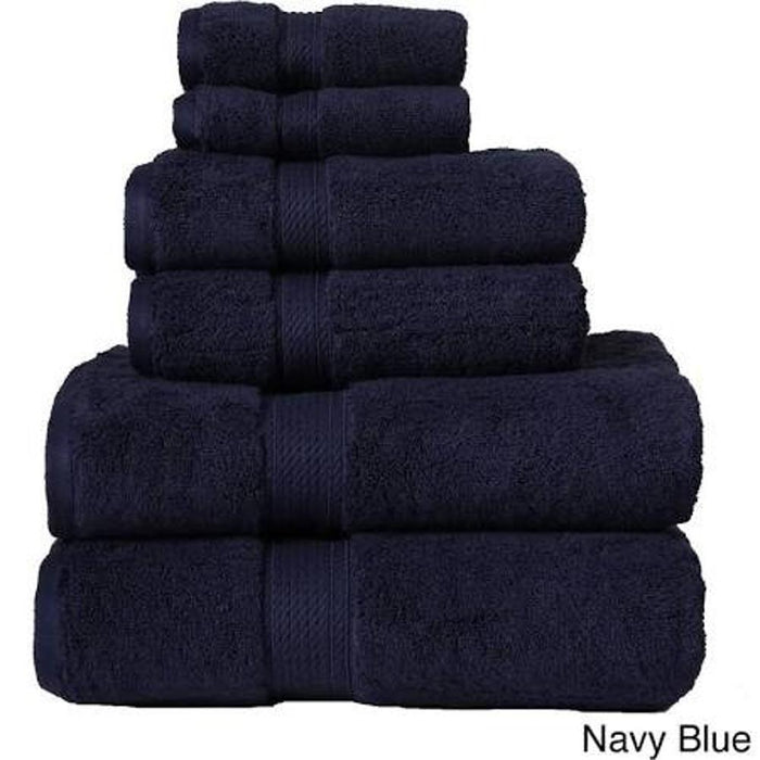 Cozy Home 100% Cotton 6 Piece Towel Set Navy
