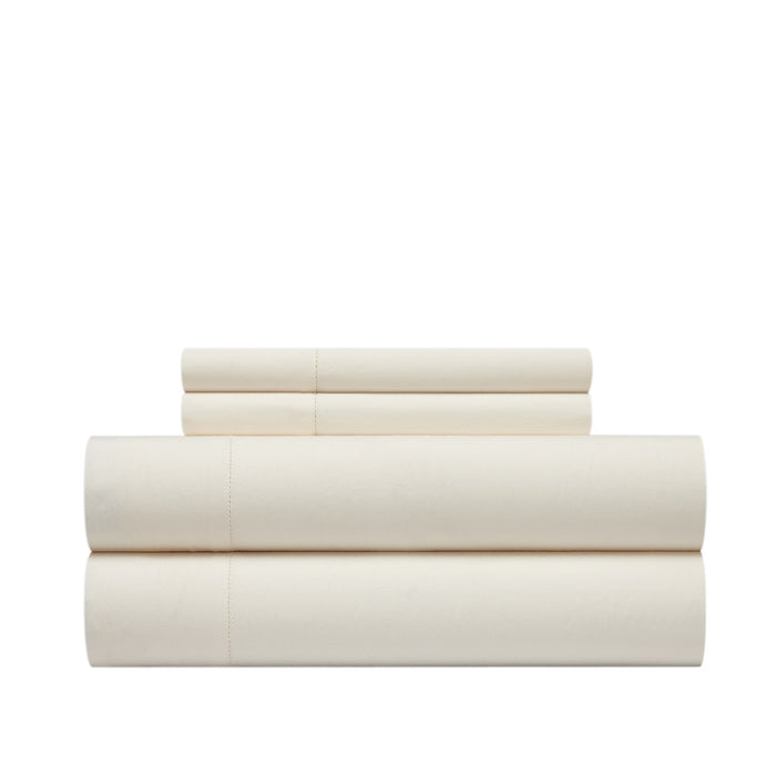 Chic Home Casey Sheet Set Solid Color Washed Garment Technique - Includes 1 Flat, 1 Fitted Sheet, and 2 Pillowcases - 4 Piece - King 108x102", Beige - Beige