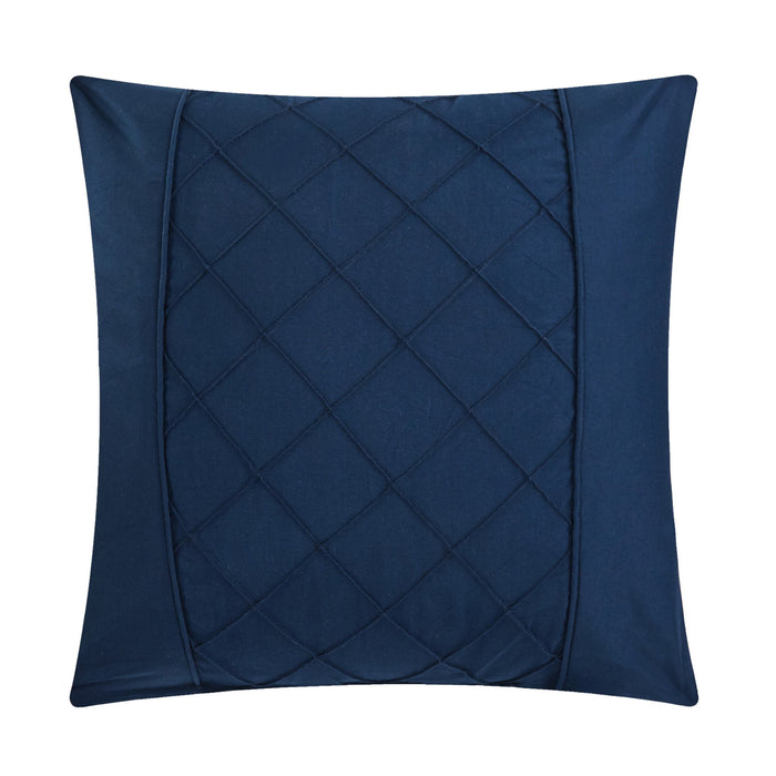 Chic Home Mycroft Pinch Pleated Ruffled Bed In A Bag Soft Microfiber Sheets 10 Pieces Comforter Decorative Pillows & Shams - Queen 90x90, Navy - Queen