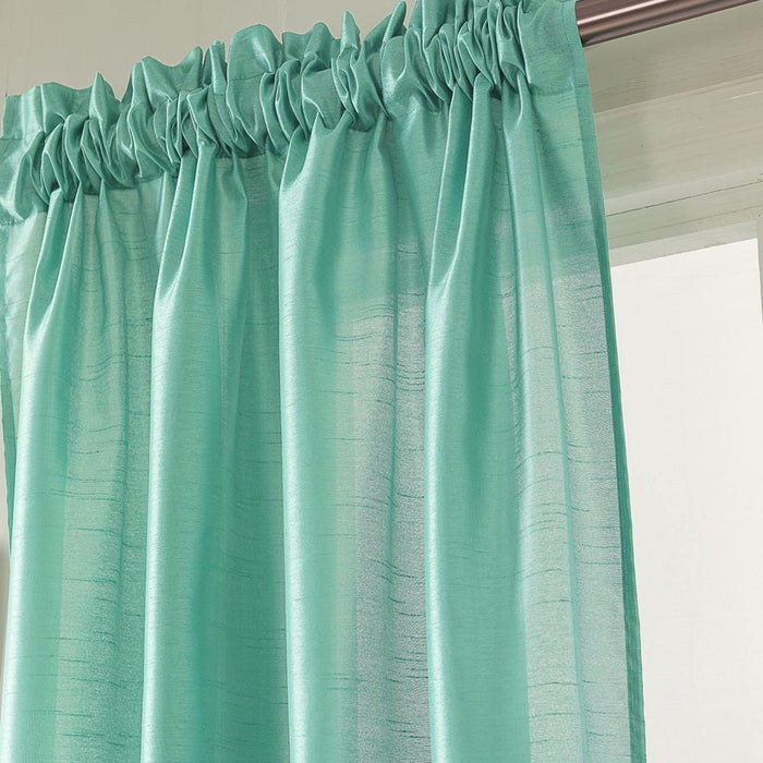 RT Designers Collection Nikki Premium Rod Pocket Curtain Panel 54" x 84" Aqua