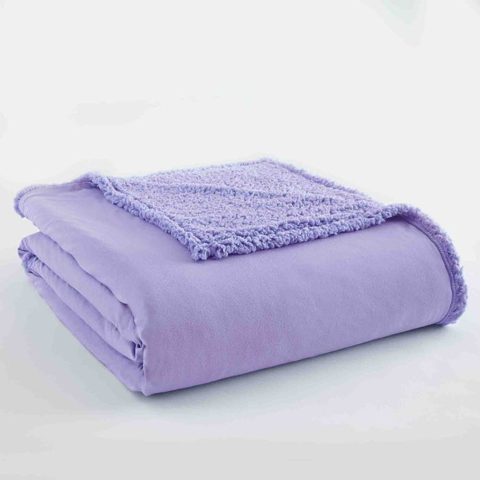 Shavel Micro Flannel High Quality Reversible Solid Patterned Luxuriously Super Soft, Comfortable & Warm Sherpa Blanket