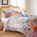 Greenland Home Huntington Oversized Peacock Garden Quilt and Pillow Sham Set - 2-Piece - Twin/XL 68x88", Gold - Twin/XL