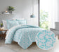 Chic Home Chrisley Duvet Cover Set Contemporary Watercolor Overlapping Rings Pattern Print Design Bedding - Pillow Shams Included - 3 Piece - King 104x90", Aqua - King