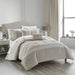 Chic Home Brice Comforter Set Pleated Embroidered Design Bed In A Bag - Sheet Set Decorative Pillows Shams Included - 9 Piece - King 104x92", Beige - King