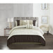 Chic Home Fay Comforter Set Ruched Color Block Design Bed In A Bag Brown, Queen - Queen