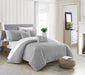 NY&C Home Davina 9 Piece Comforter Set Geometric Hexagonal Pattern Design Bed In A Bag Bedding - Sheets Pillowcases Decorative Pillows Shams Included, King, Grey - King