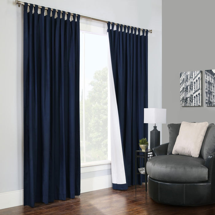 Thermalogic Weathermate Room Darkening UV Protection Tab Top Curtain Panel Pair for Windows Navy