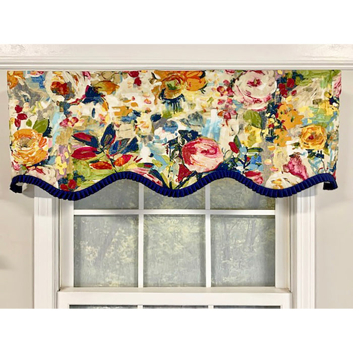 Martella Ruffled Provance 3" Rod Pocket Valance 50" x 16" Multicolor by RLF Home