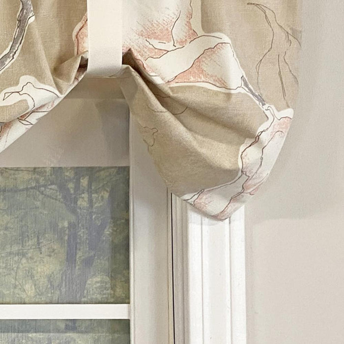 Calla Suspender 3" Rod Pocket Ribbon Ties Window Valance 50" x 16" by RLF Home