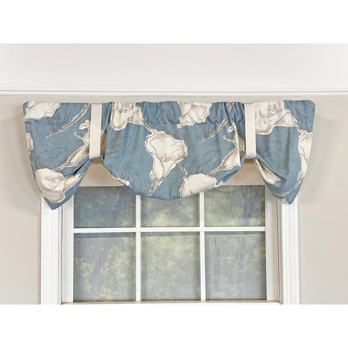 Calla Suspender 3" Rod Pocket Ribbon Ties Window Valance 50" x 16" by RLF Home