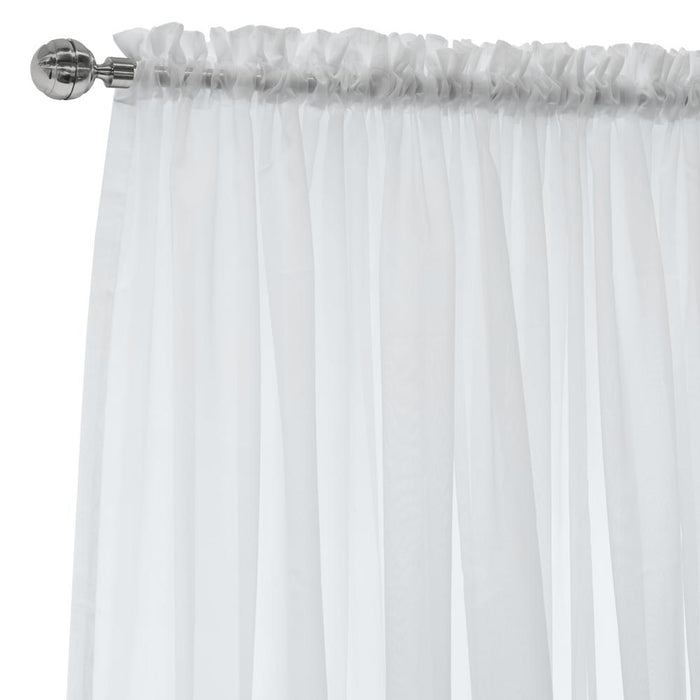Habitat Rhapsody Voile Sheer Sheer Texture and Supple Drapeability Rod Pocket Light Filtering Curtain Panel White